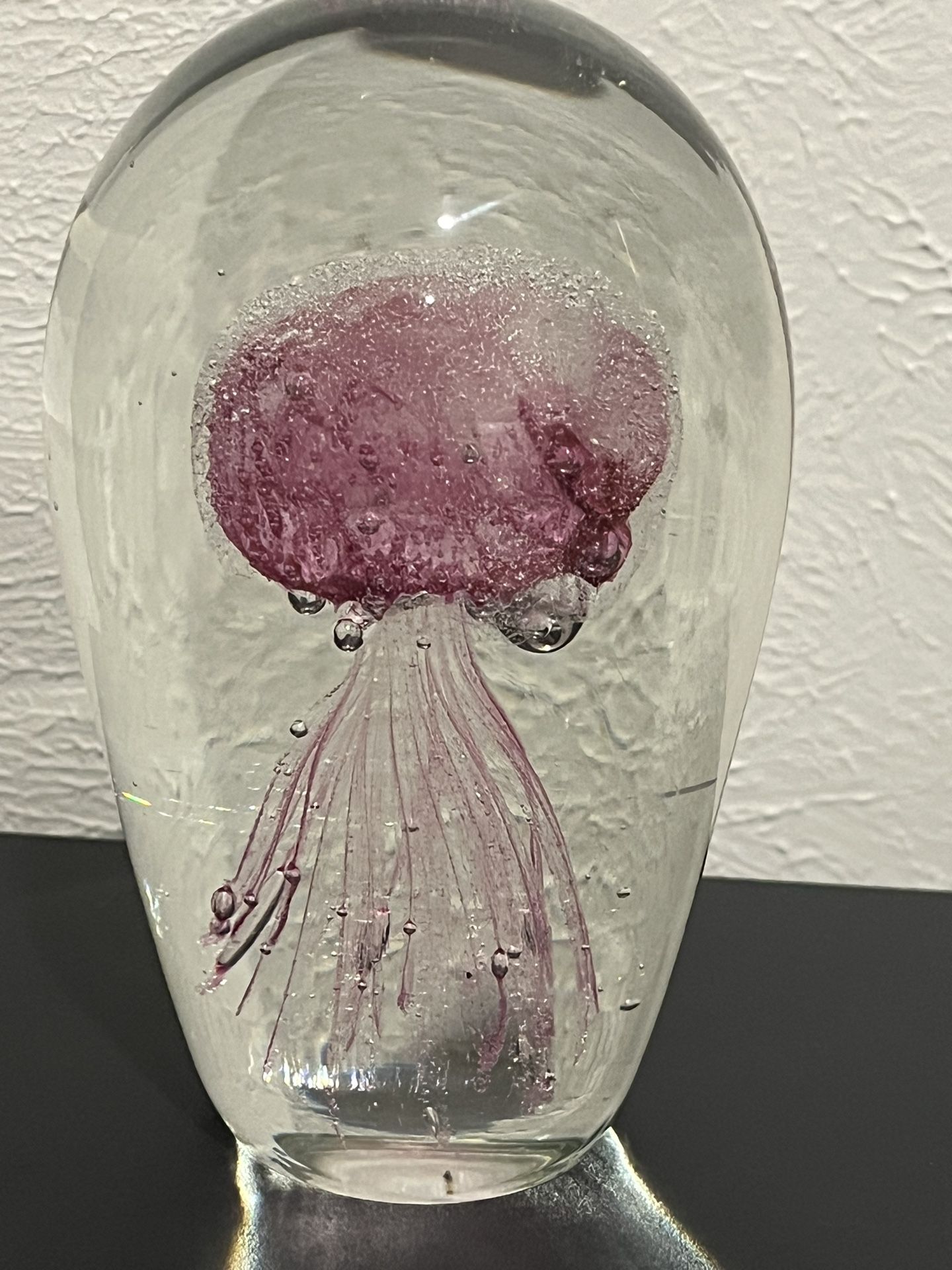 Heavy Jellyfish Glass Paperweight 