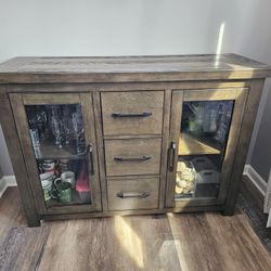(Used - Like New) Rooms To Go Rustic Gray Serving Table