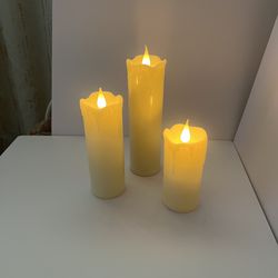 Ivory LED candles set of 9
