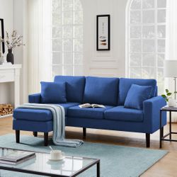 Navy Blue Sectional Couch - Sofa Seccional Azul Marino