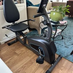 Recumbent Exercise Bike - 8 Level, Heart Rate, iPad Holder