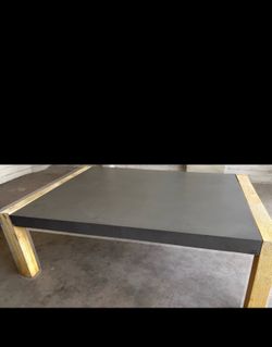 West Elm Concrete Modern Black Coffee Table / Platform Table