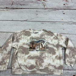 Women’s MTV Logo Pullover Long sleeve Sweatshirt Top tie dye  Sz XXL