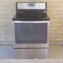 WHIRLPOOL SMOOTH-TOP ELECRIC RANGE * 6.4 cu ft CONVECTION OVEN 5 BURNER STOVE KITCHEN APPLIANCE  