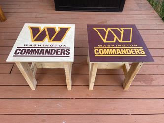Washington Commanders Rustic Wood Side Table Set  ( includes 2 tables )