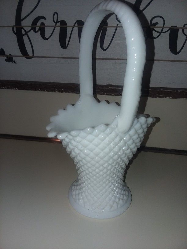 Fenton Milk Glass Basket