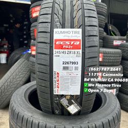 245/45/18 KUMHO Set of Tires Installed and Balanced Set de Llantas Nuevas Instaladas y Balanceadas