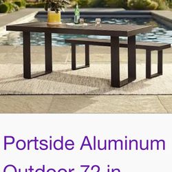 West Elm Portside Aluminum Table And Bench