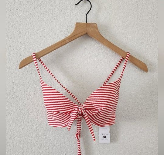 Shade & Shore Striped Bikini Top Size 34C