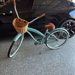 Light Blue Beach Cruiser With Basket