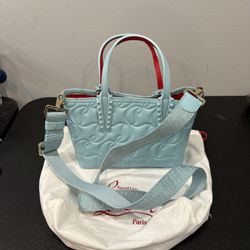 CHRISTIAN LOUBOUTIN Nappa Embossed East West Cabata Tote Mineral