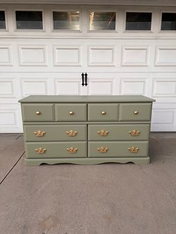 Sage Green Dresser with Gold Hardware