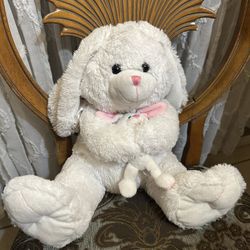 Bunny Hugging Smaller Bunny Plush 