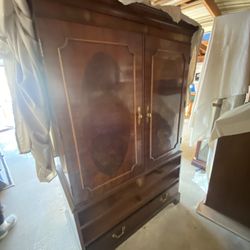 TV Stand for Sale – Wood, Brown, Hidden Storage