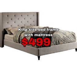 Brand New In Box King Bed Frame With Mattress (Read Description Below)