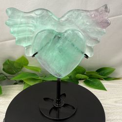 Crystal Fluorite Heart With Wings