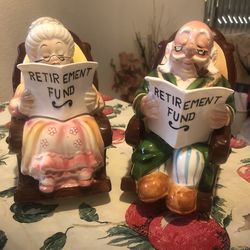 Vintage Ceramic Lefton Rocking Chair Banks Available Read Description