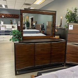 Rustic Live Edge Style Dresser - Sunset