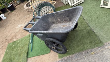 Rubbermaid 8.75 Cu. Ft  Big Wheel Cart, Plastic Wheel Barrel