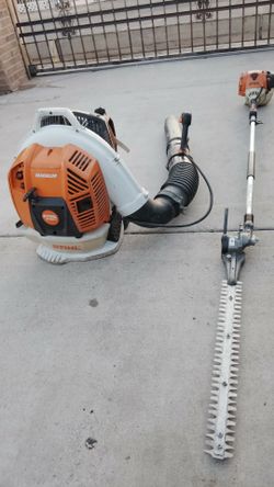 Stihl professional -Grade pole hedge trimmer and Backpack blower