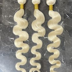 New! 3x 30” #613 Blonde Human Hair Body Wave Bundles, Bleach Blonde