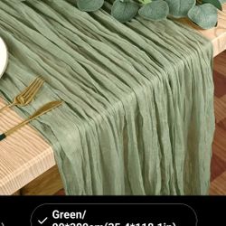 Sheer Sage Green Table Runner 