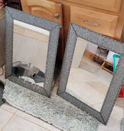 Pair Of Medicine Cabinets. Metal Interior With Mirror Good Condition