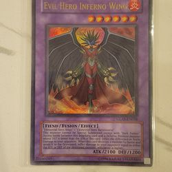 Yu-Gi-Oh! Evil Hero Inferno Wing GLAS-EN038 Unlimited Ultra Rare - NM!