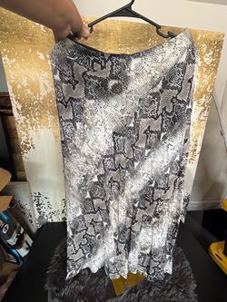 Snakeskin Print Midi Skirt large NEW
