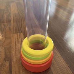 Lovevery Wooden Rainbow Stacker Clear Tube First Blocks 9-10 Months Explorer Play Kit baby toy   In good condition   Montessori toy 