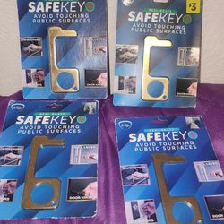 NEW All 4 Real Brass Safe Key Avoid Touching Public Surfaces 