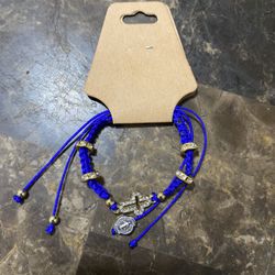 $3.50 Blue Bracelet With A Cross 