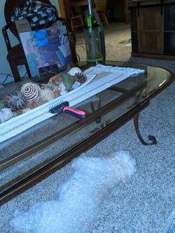 2hlass end tables with matching coffee table