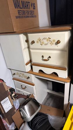 Desk and two side tables