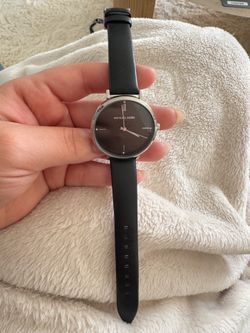 Michael Kors Minimalist Black Leather Watch