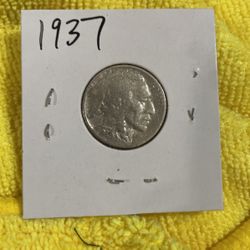 Us Coin 1937 Indian head, buffalo nickel