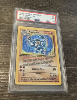 MACHAMP POKEMON 1st EDITION PSA GRADED 7 Charizard Blastoise Beckett