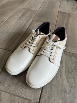 Men's White Leather Low-Top Sneakers