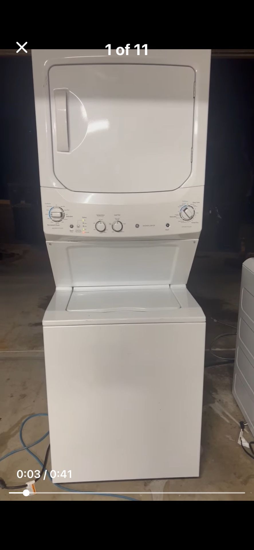 General Electric Stackable Washer And Gas Dryer