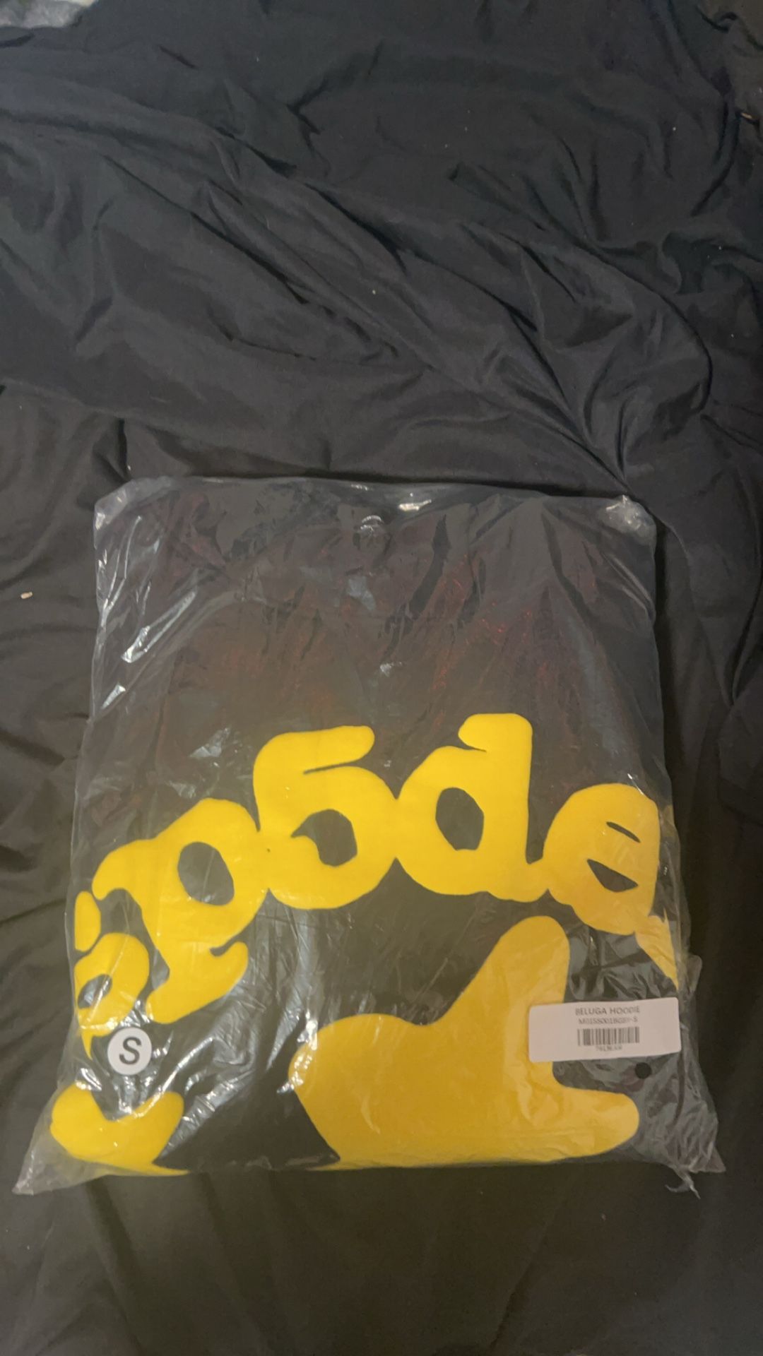 Black and yellow sp5der hoodie