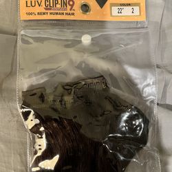 LUX Clip In 9 Pieces 100% Remy Human Hair Brown 