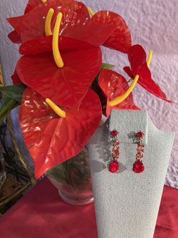 Red earrings