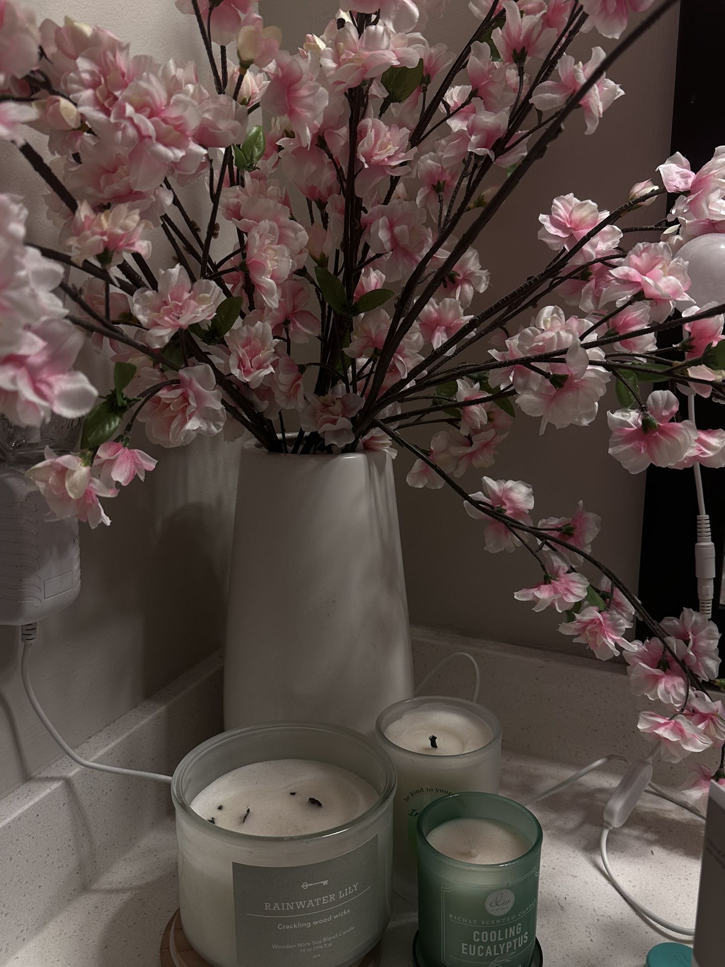 Beautiful Pink Cherry Blossoms and Vase