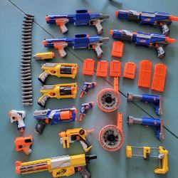 Multiple Nerf guns and darts for endless fun! Great gift!