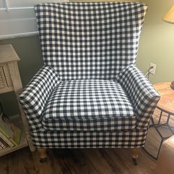 Gorgeous Black & White Checkered Fabric Chair