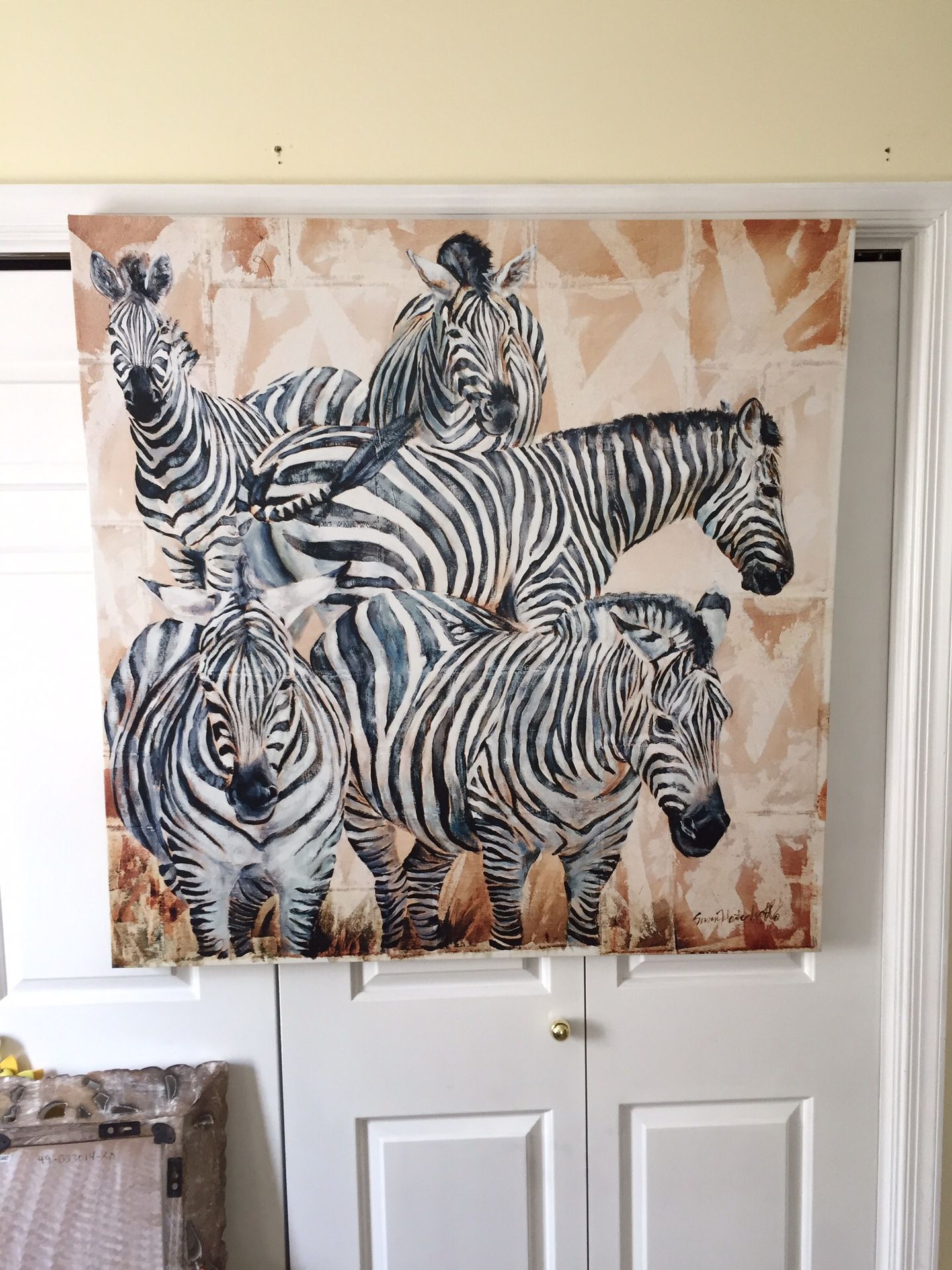 Beautiful Large Canvas Art of Zebras!