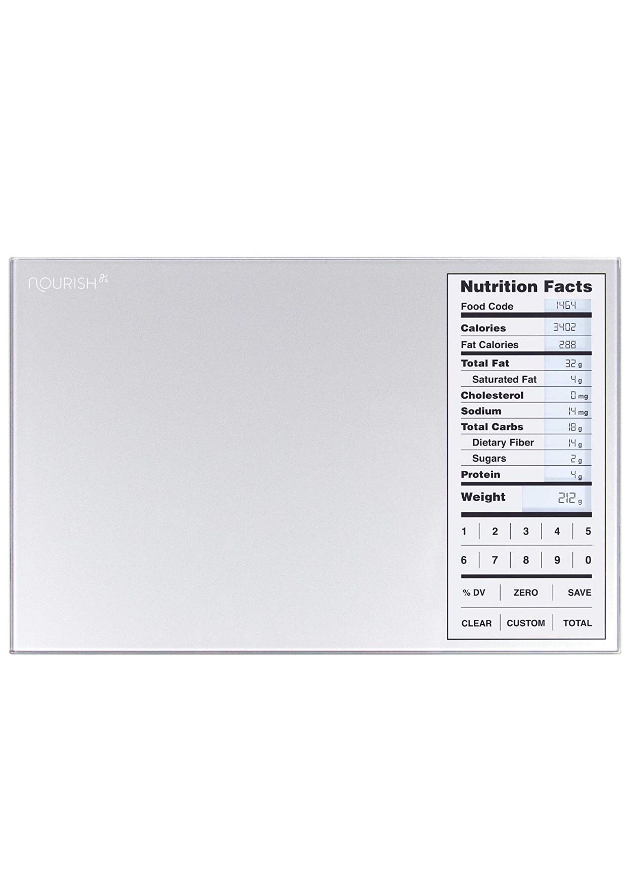 Nourish Digital Kitchen Scale, Food Scale with (New Backlit) Portions Nutritional Facts Display