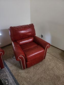 Red Leather Recliner Couch Set