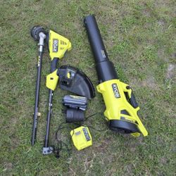 40 volt weed eater and leaf blower with battery and charger 
