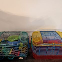 Set of (2) Hamster Cages with Tunnels